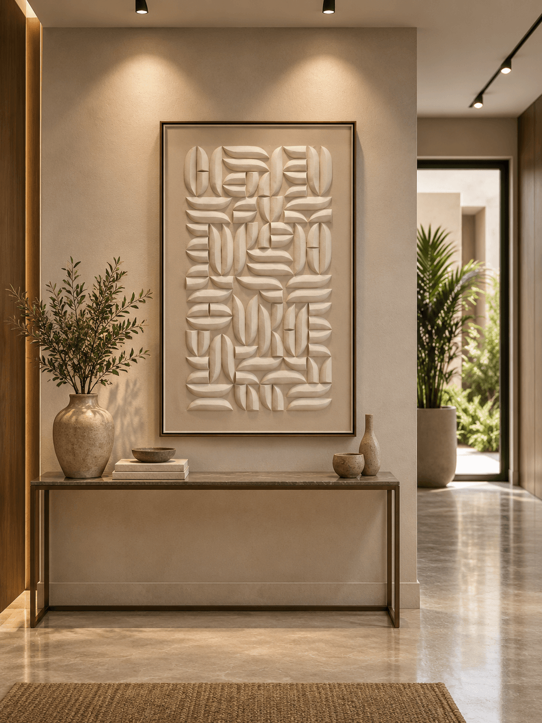 Framed Geometric Brown Art - 80-120cm view 2