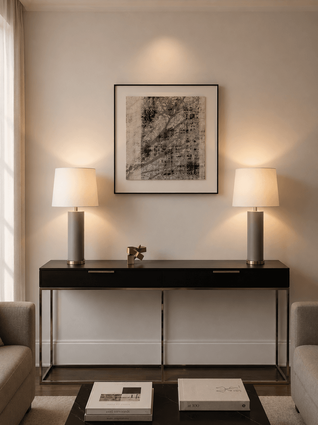 Framed B&W Mixed Media Collage 90-90cm