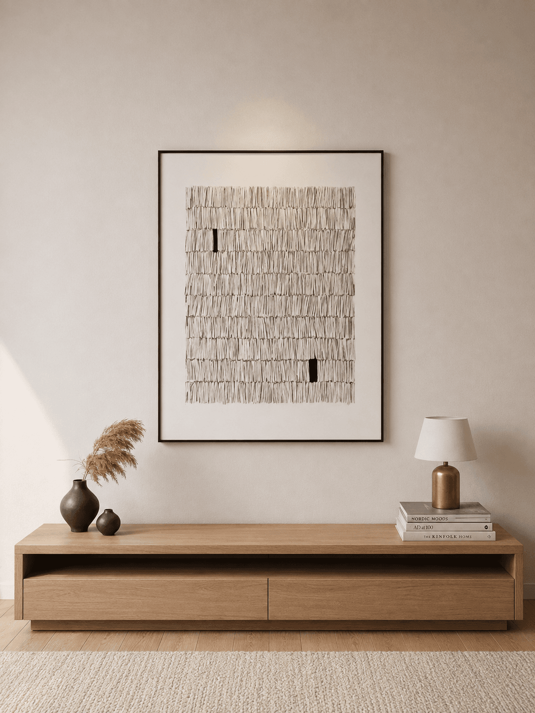 Framed B&W Abstract Lines Art 120-150cm