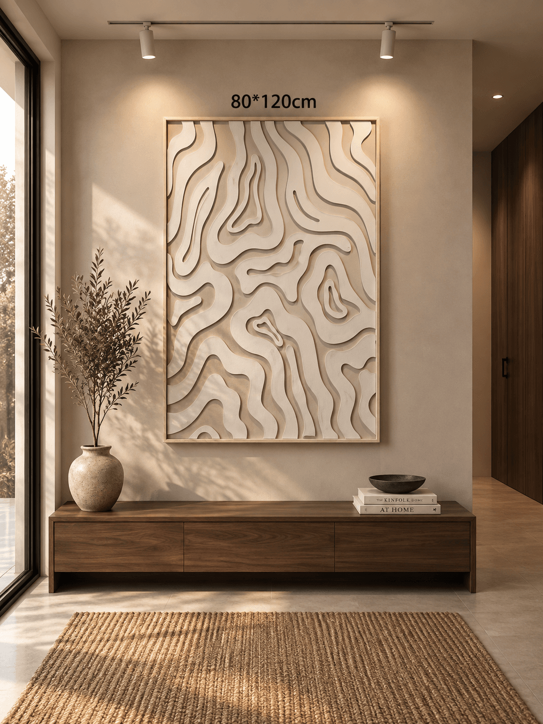 Framed Abstract Wavy Pattern Art 80-120cm view 2
