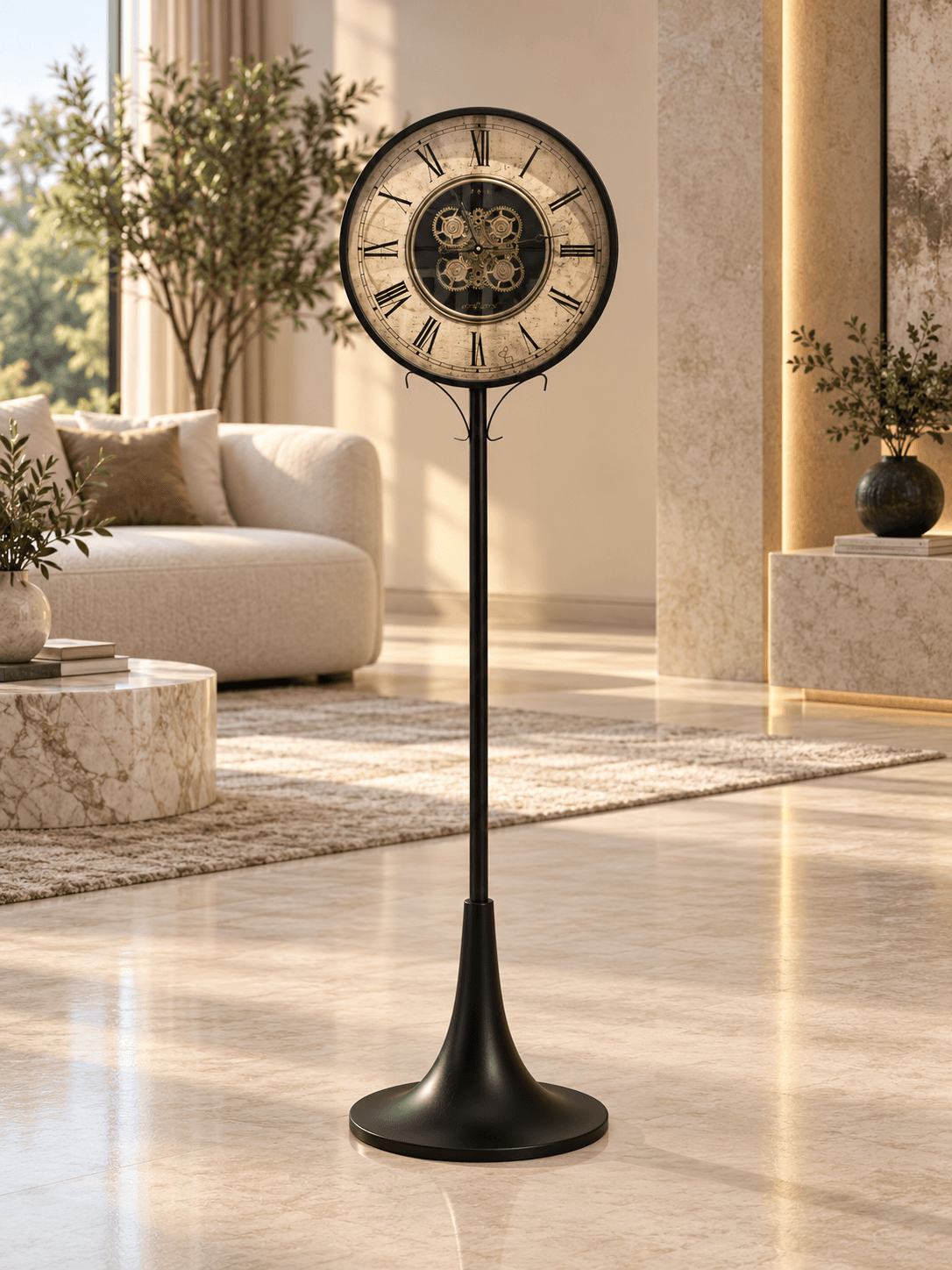 Antique Gold Standing Clock
