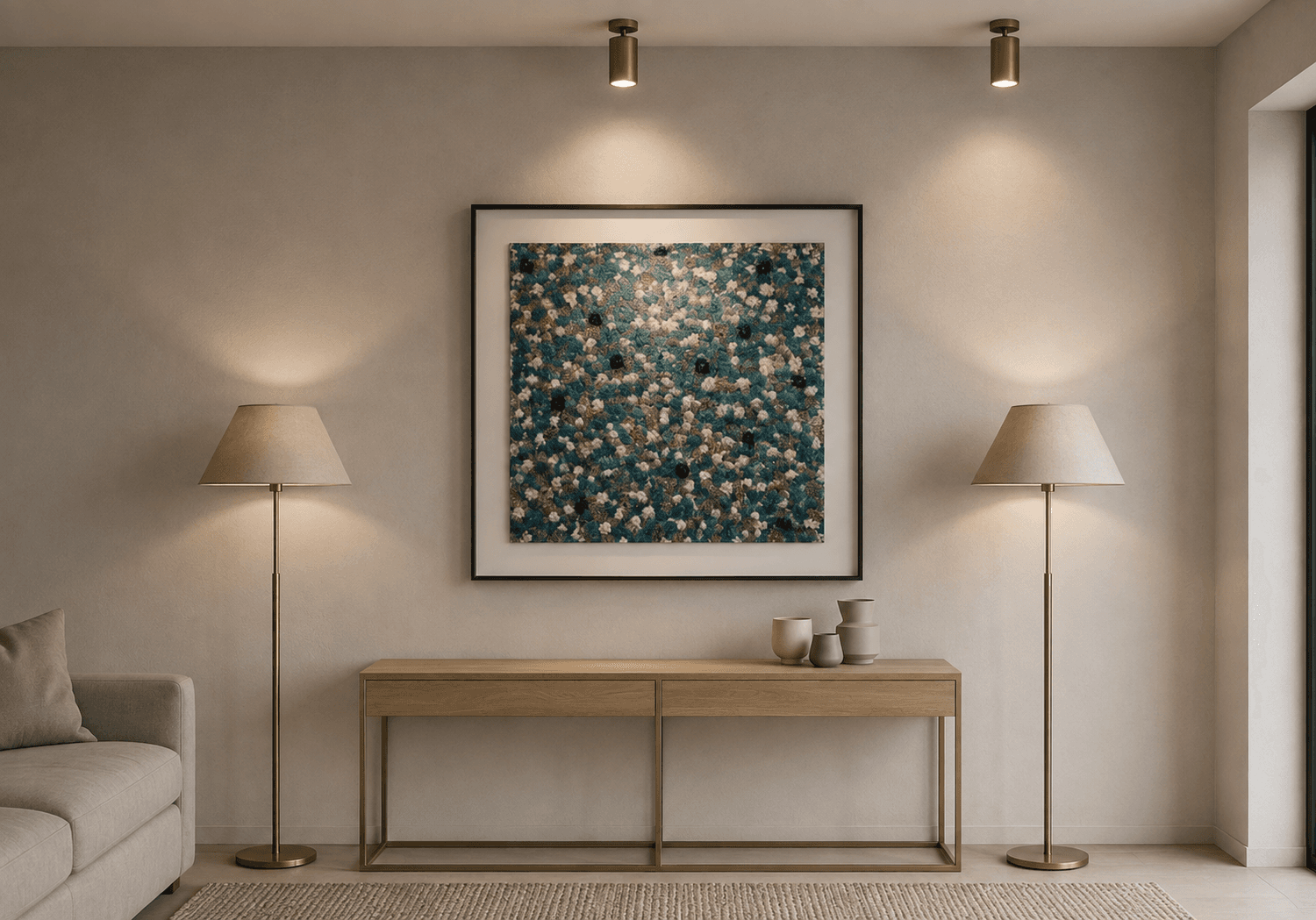 Framed Green Forest Art Print 90-90cm