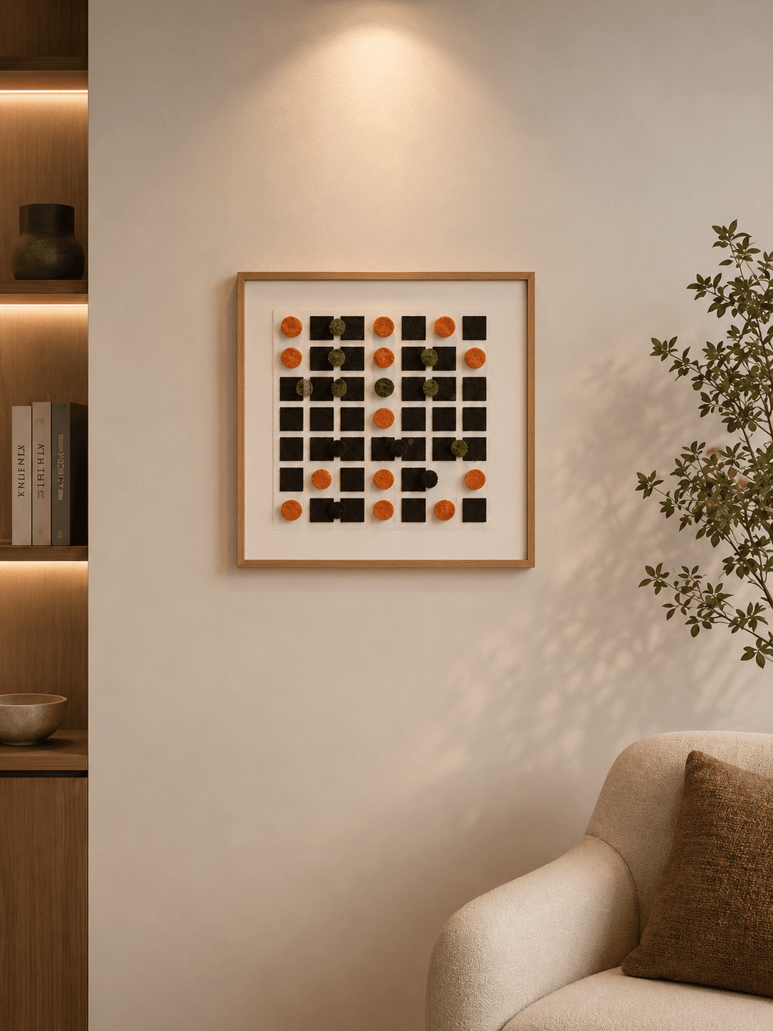 Framed Checkerboard Pattern – Graphic Art 40-40cm view 2