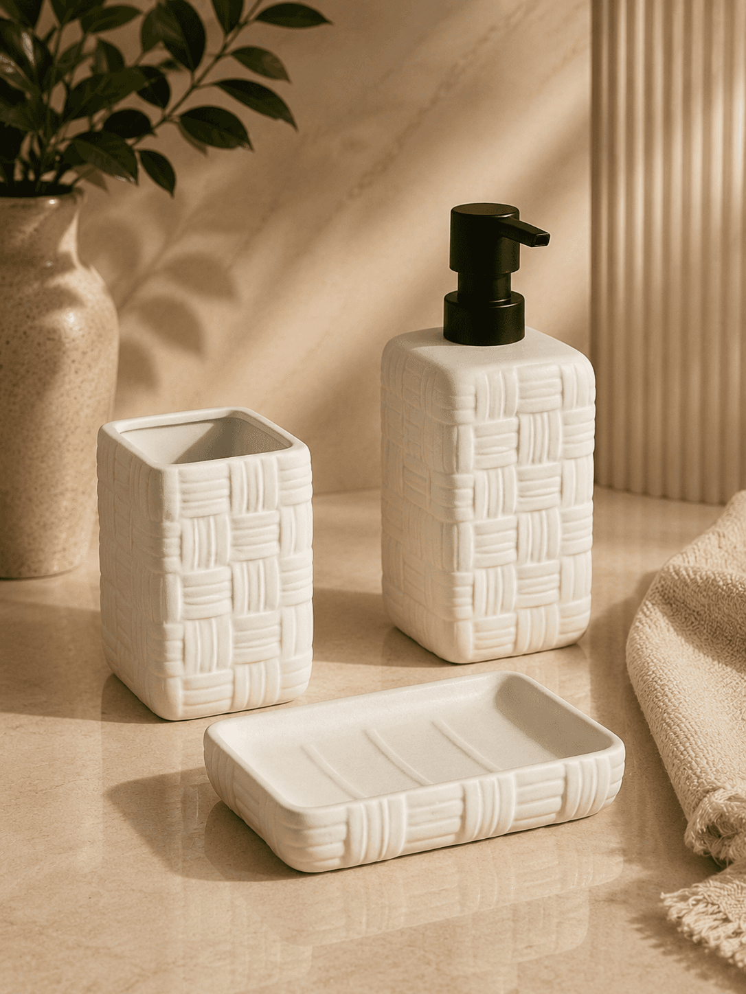 Soap Dispenser Warm Brown Tray