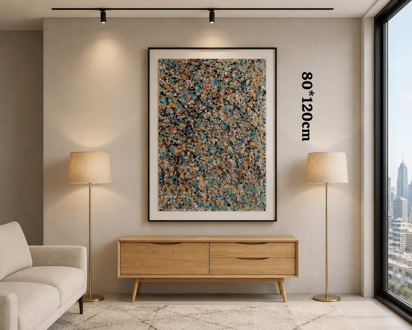 Framed Colorful Abstract Mosaic Art 80-120cm