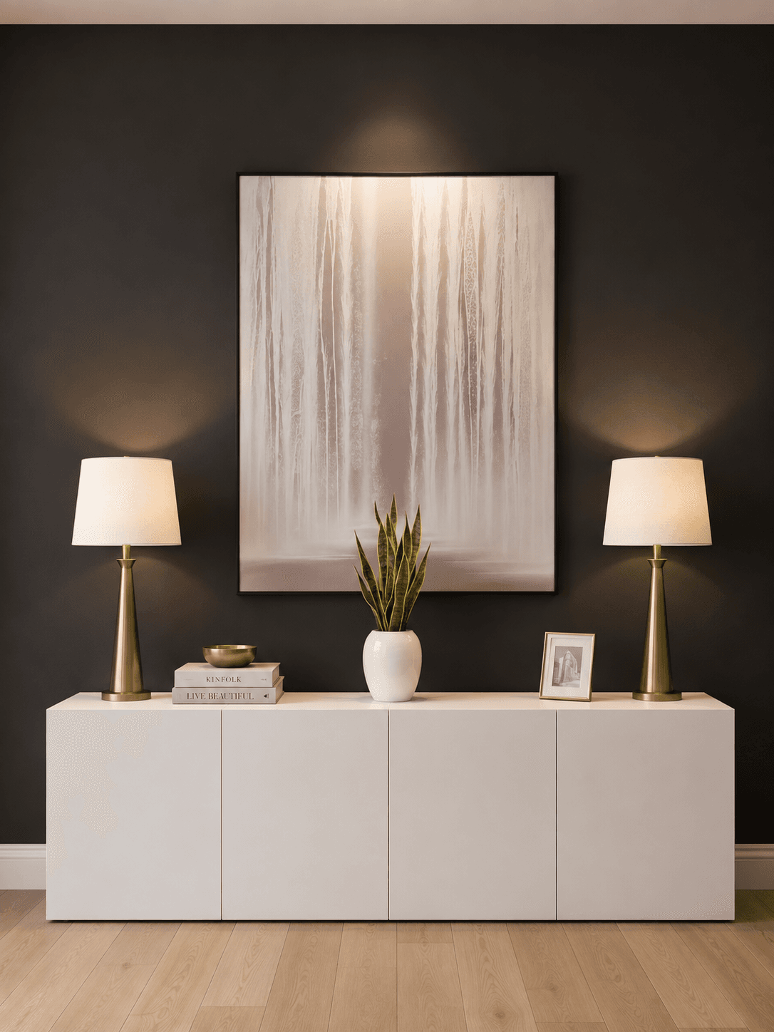 Framed Gradient – White to Pink Abstract 100-120cm