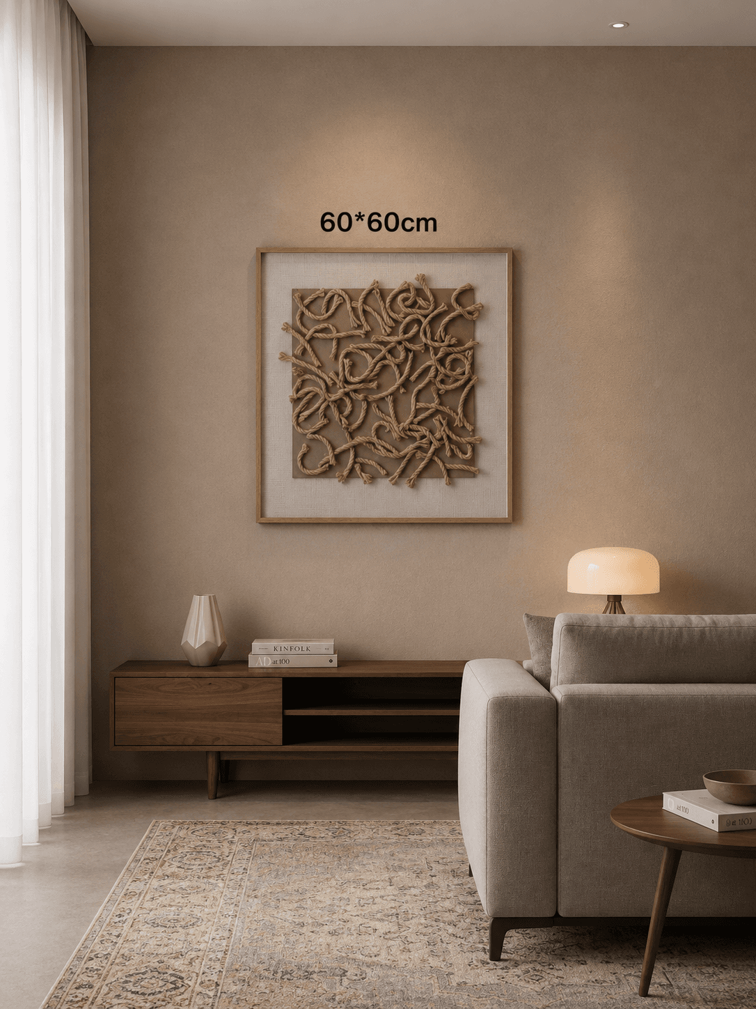 Framed Abstract Landscape – Rich Warm Tones 60-60cm