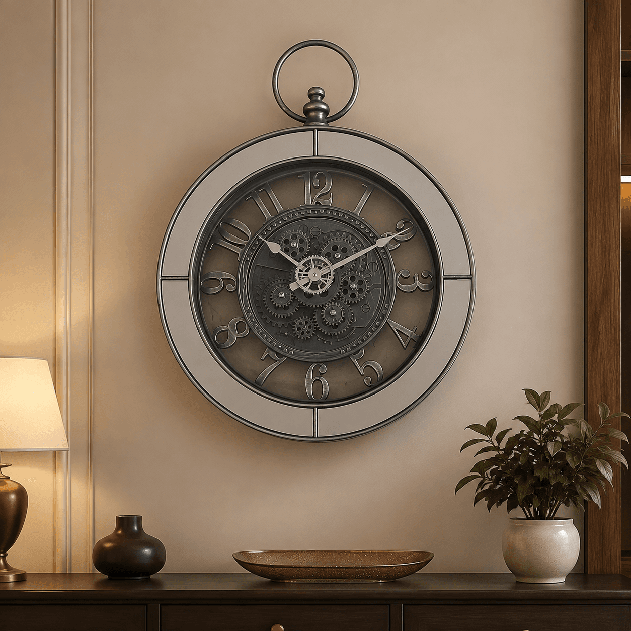 Dark Roman Numeral Wall Clock
