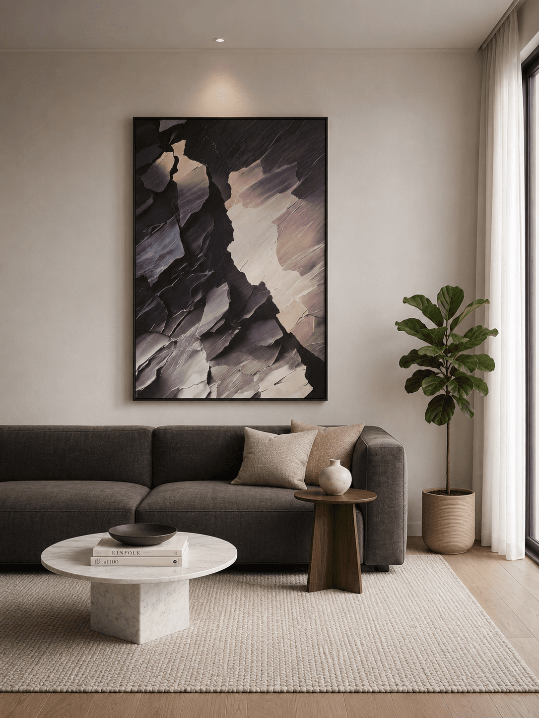 Framed Abstract Mountain Landscape 120-150cm