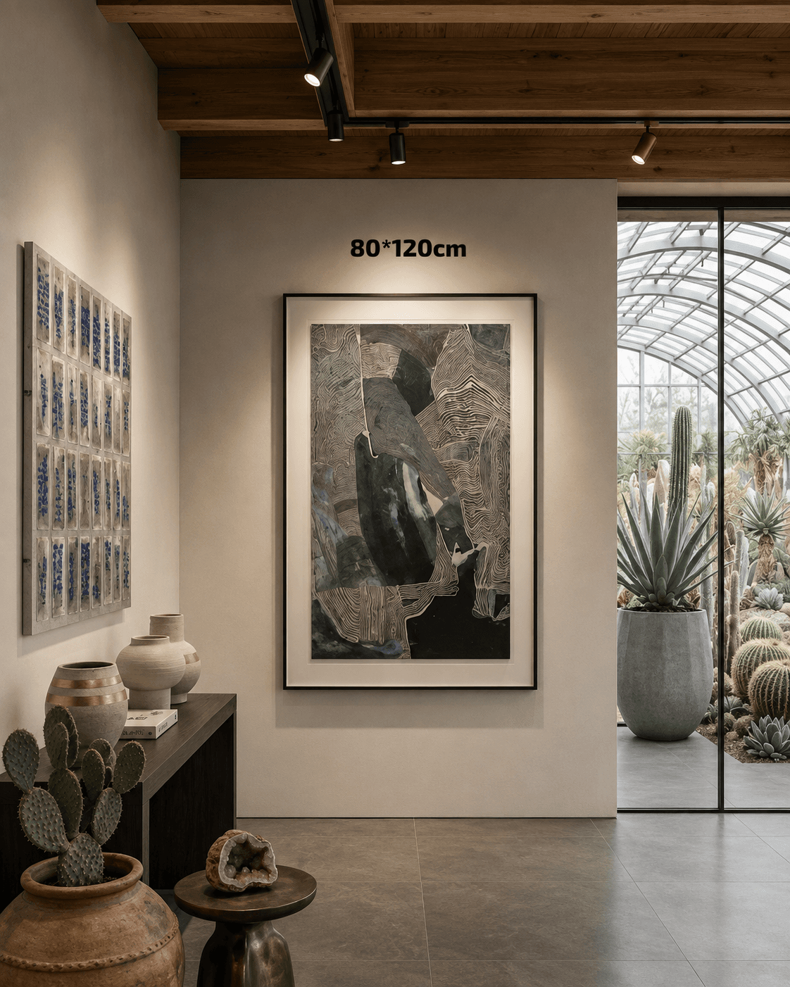 Framed Bear Illustration – Wildlife Art 80-120cm
