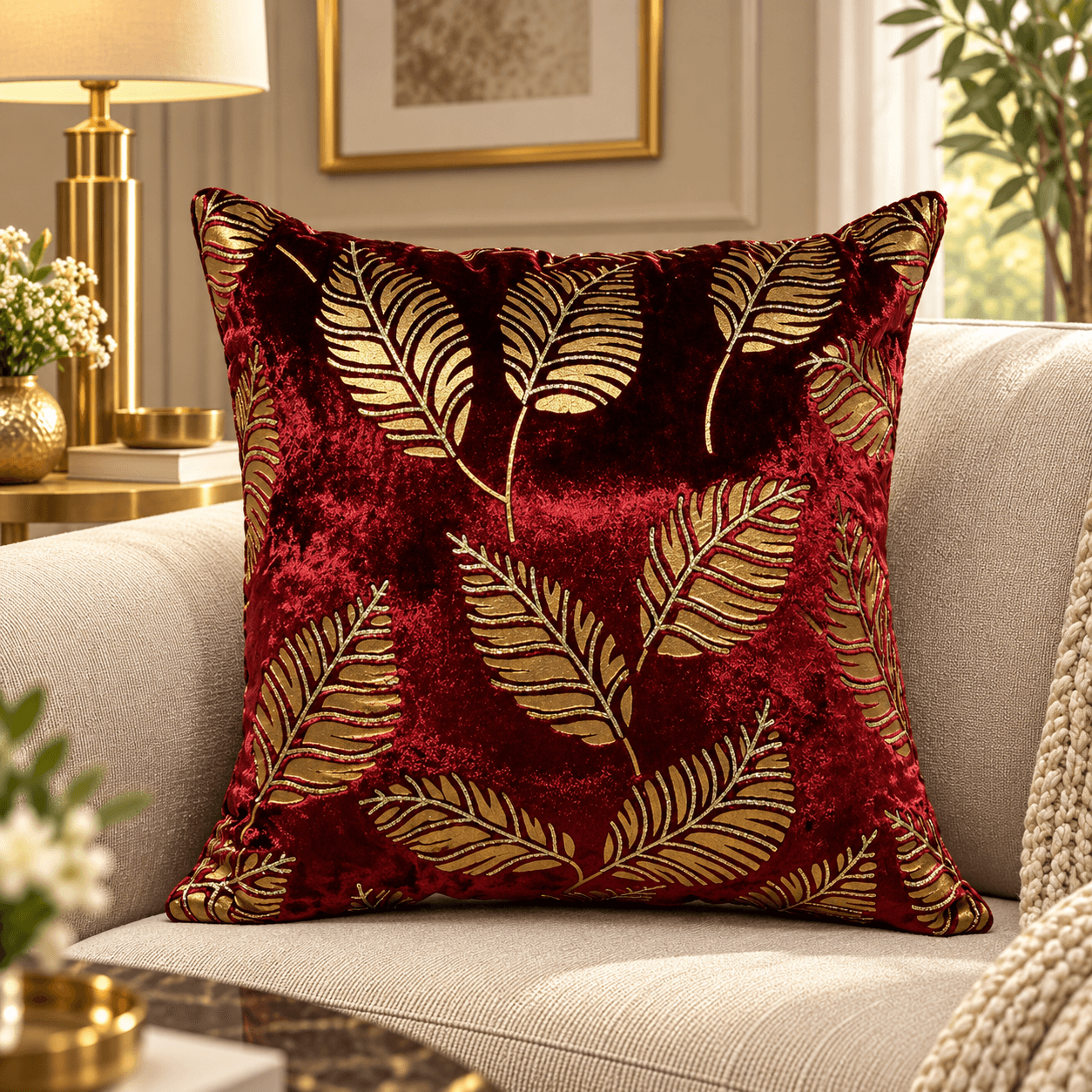 Rust Charcoal Bold Stripe Cushion Cover