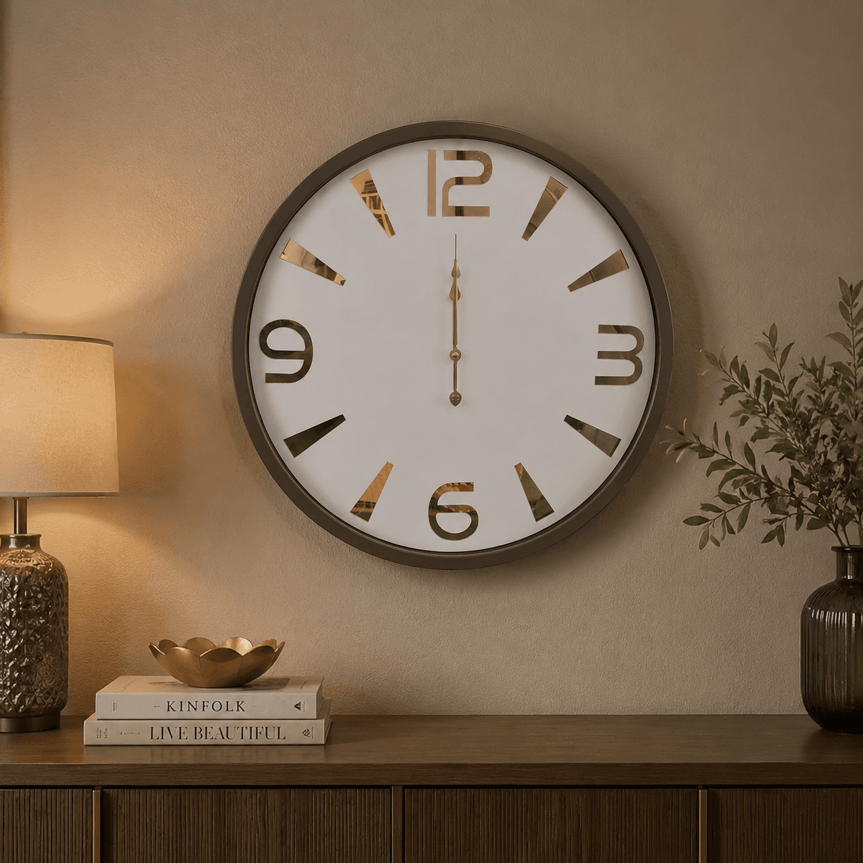 Oversized Numeral Wall Clock Console