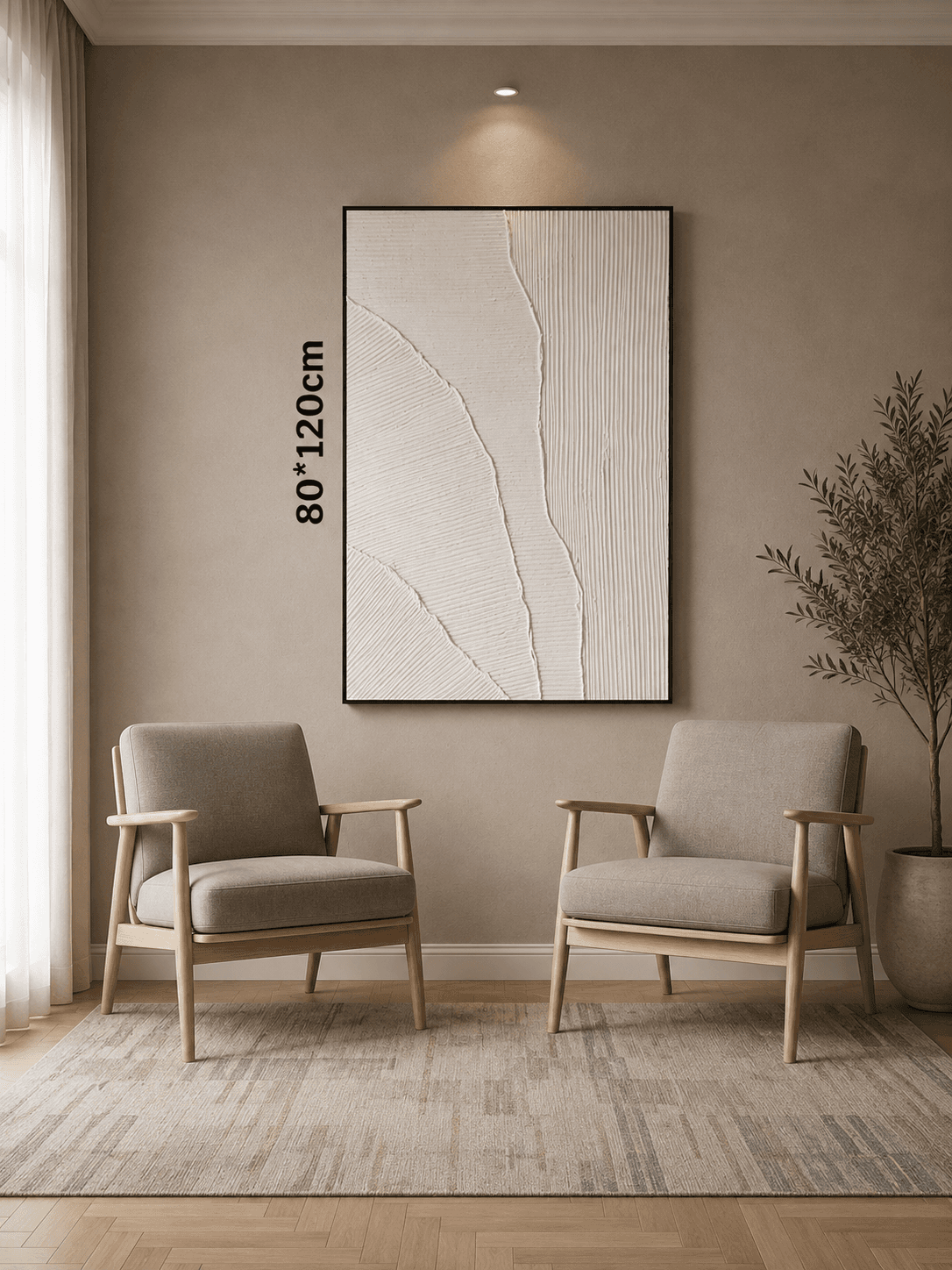 Framed B&W Minimalist Art – 80x120 cm