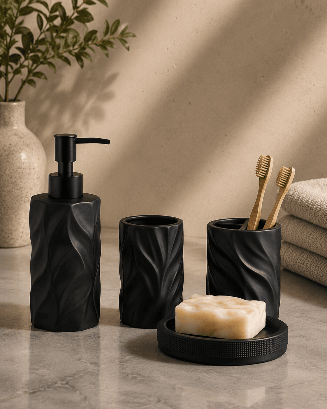 Dark Minimalist Soap Dispenser Set view 5