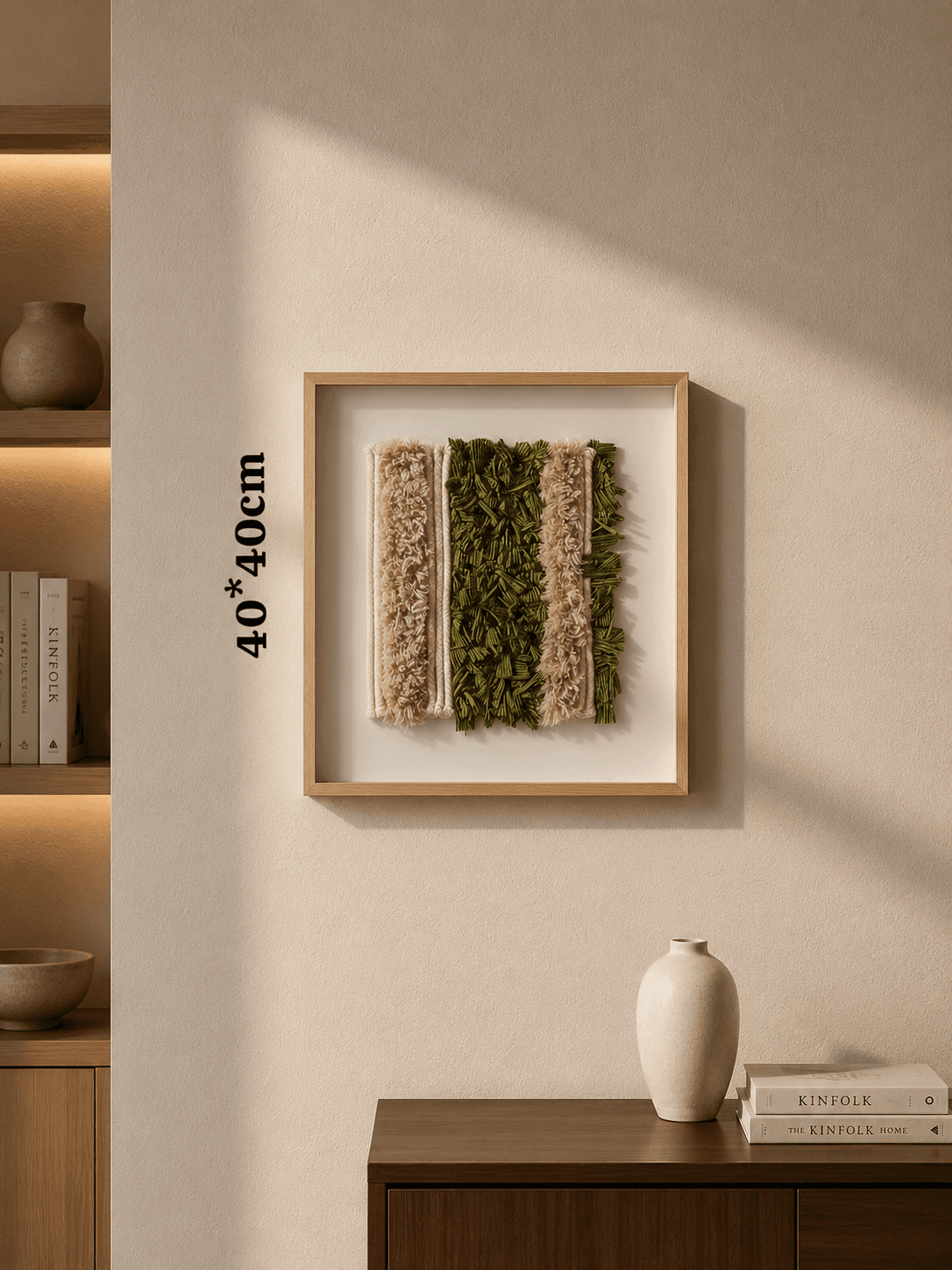 Framed Botanical Green Art Print 40-40cm
