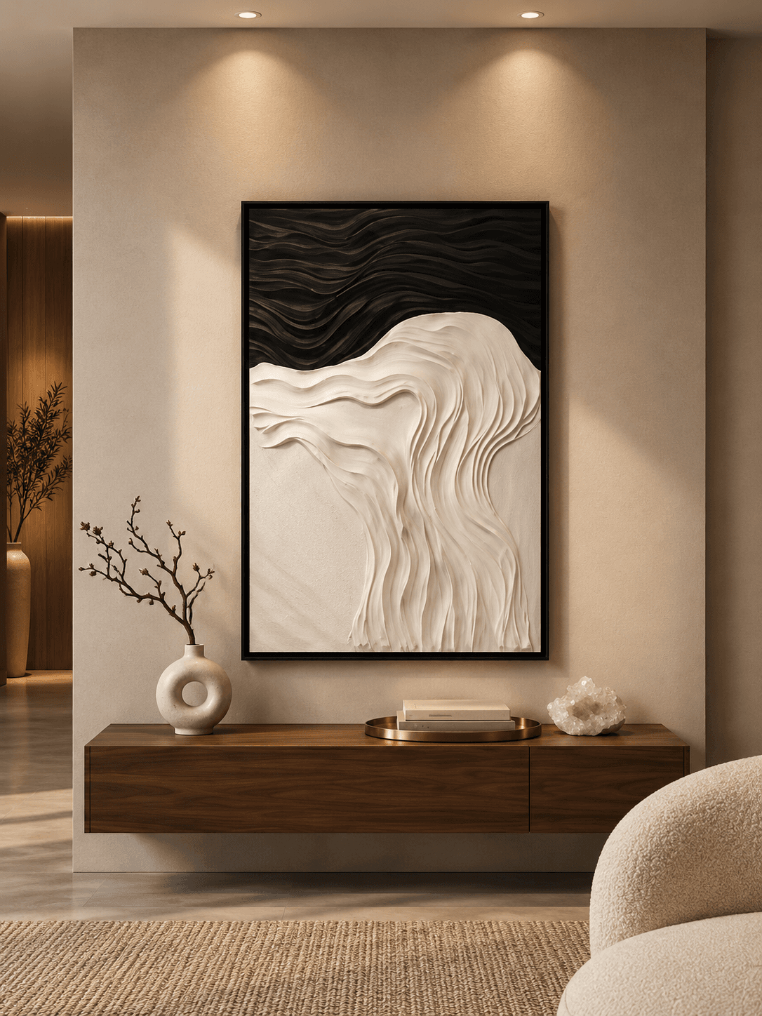 Framed Dark Abstract Landscape – 80x120 cm view 2