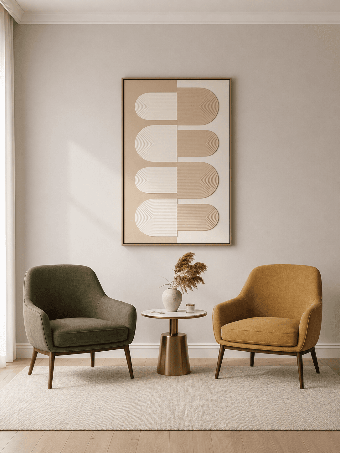 Framed Circle & Geometric Shapes Art 80-120cm