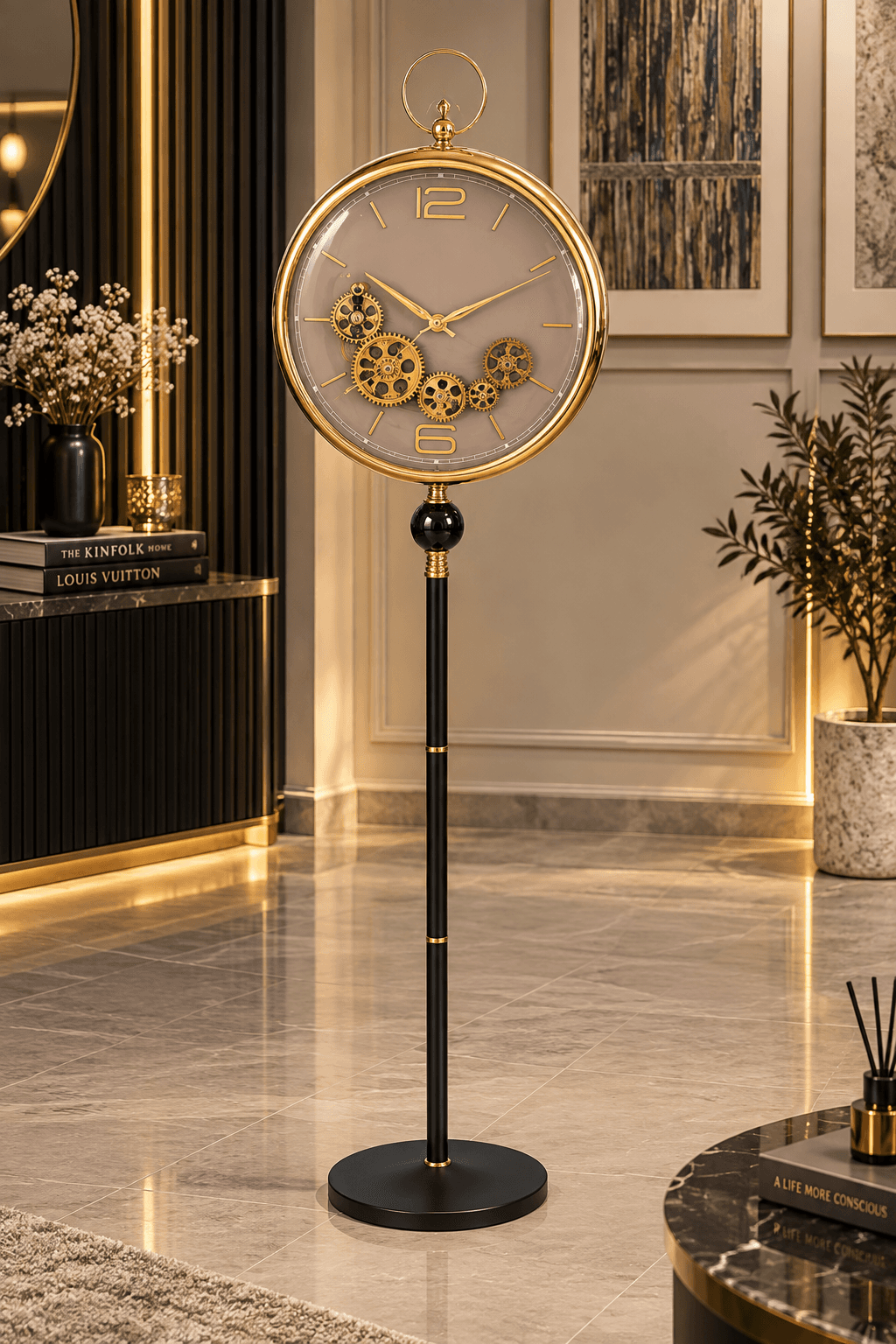 Blue Face Standing Clock