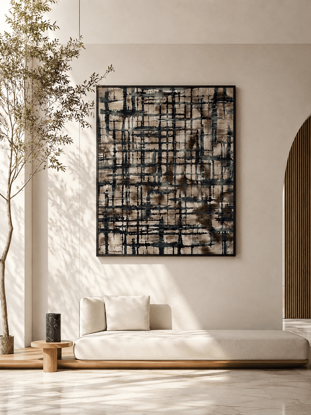 Framed Green Botanical Art Print 120-150cm