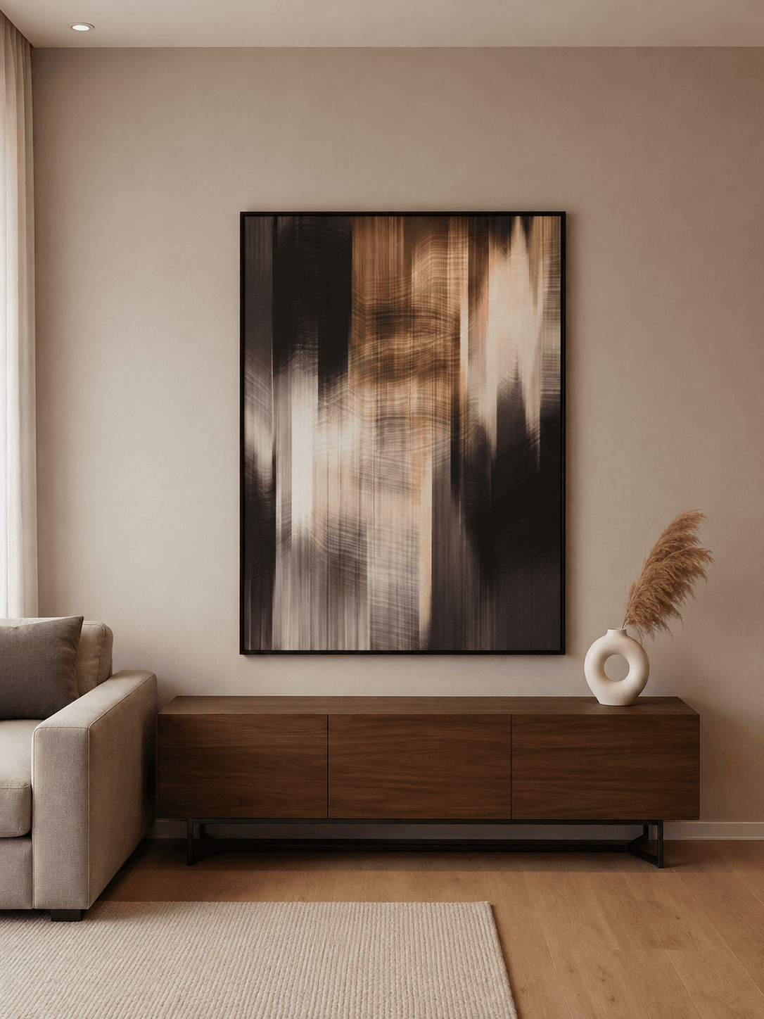 Framed Abstract Landscape – Warm Tones 120-150cm