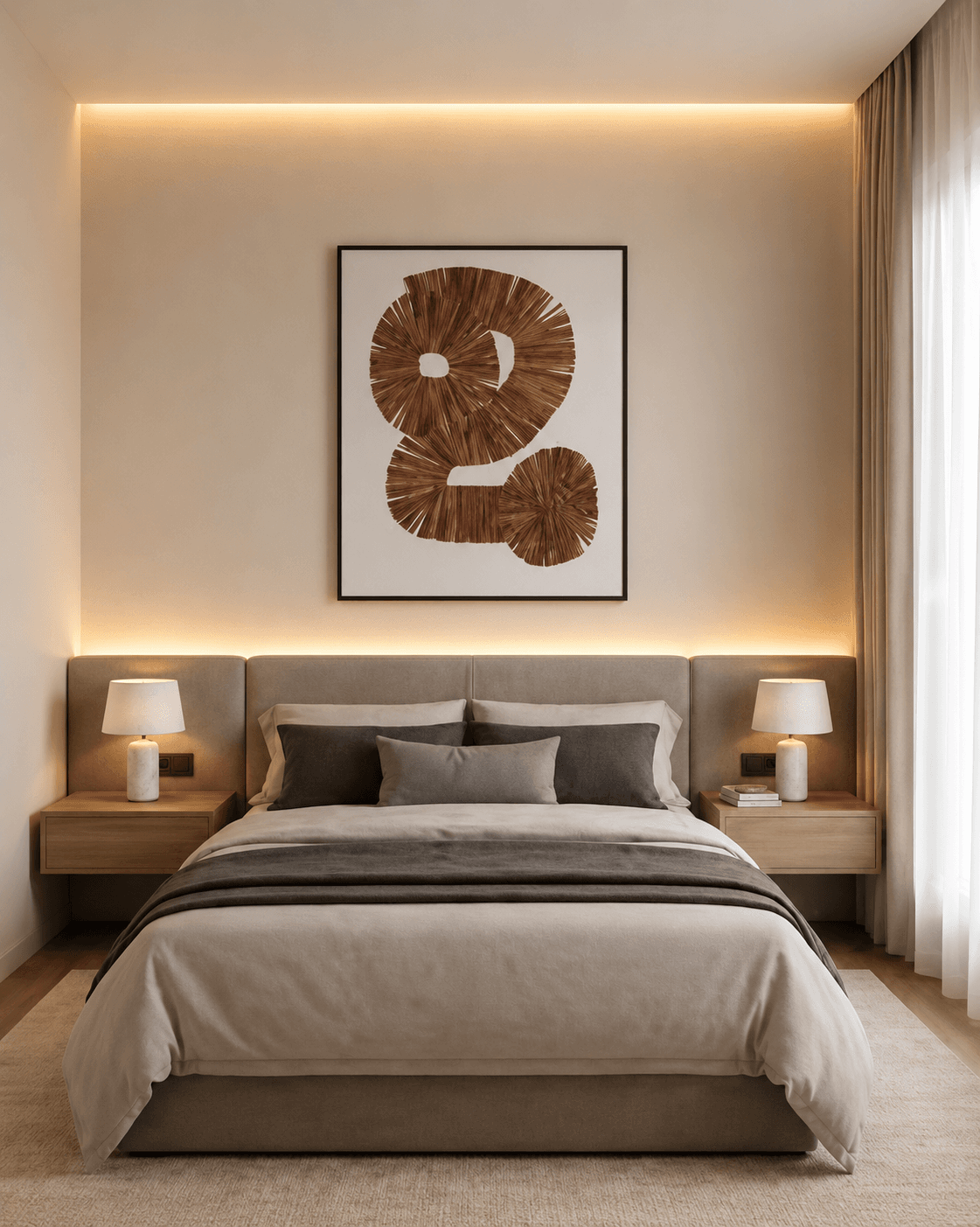 Framed Number -2- Art – Brown Typography 100-120cm view 2