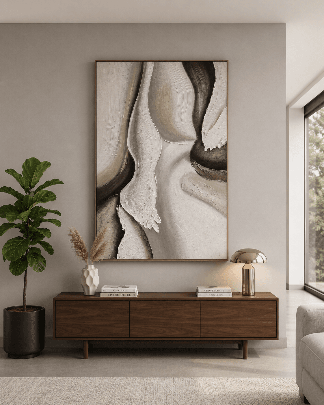 Framed Abstract Swirl Pattern Art 80-120cm