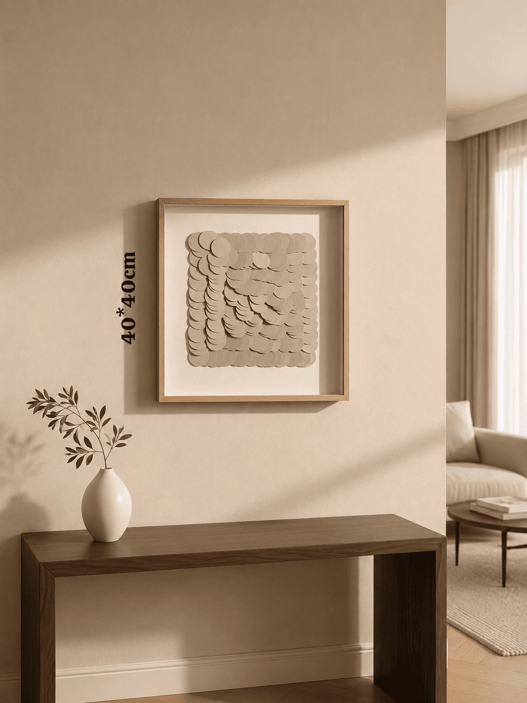 Framed Botanical Leaf Art – Gold Frame 40-40cm
