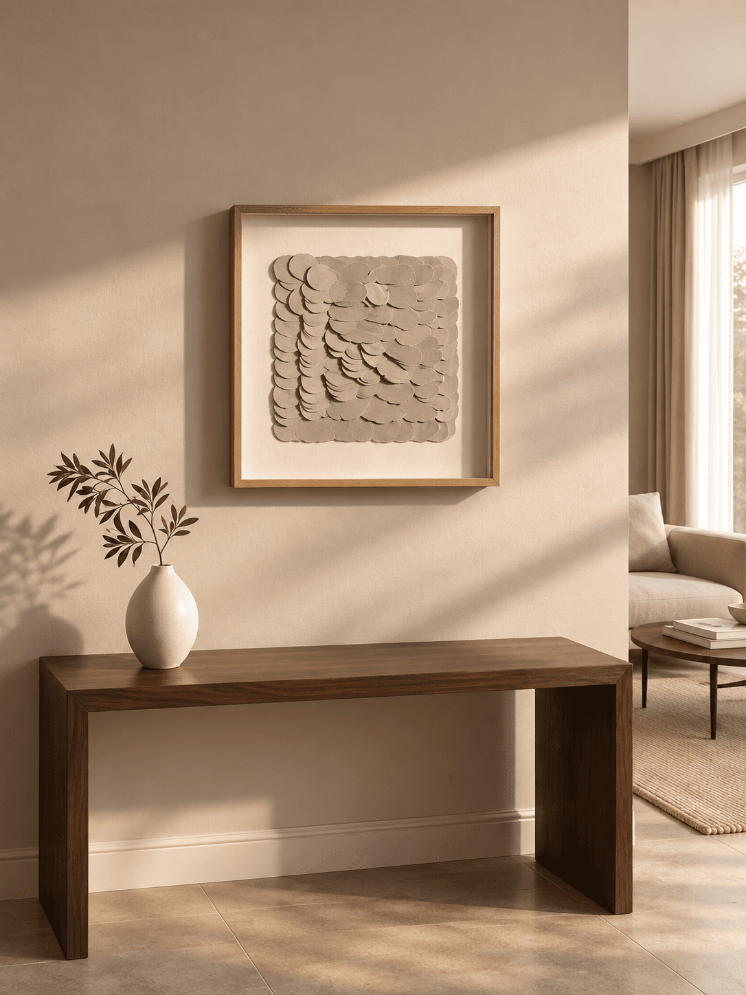 Framed Botanical Leaf Art – Gold Frame 40-40cm view 2