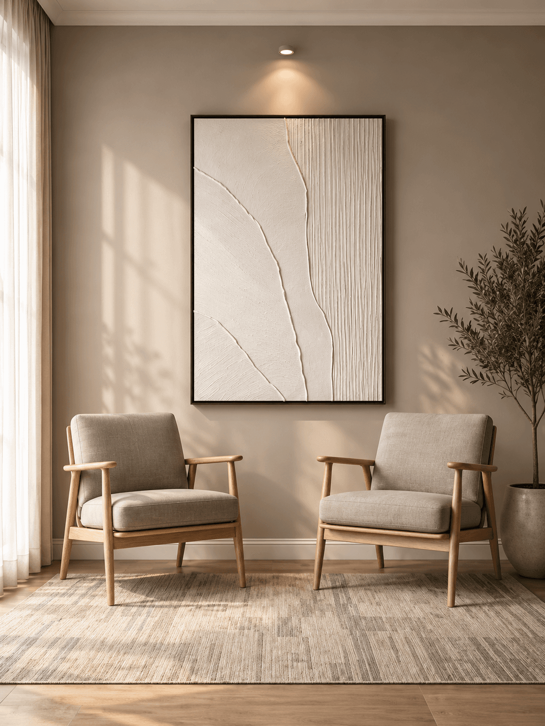 Framed B&W Minimalist Art – 80x120 cm view 2