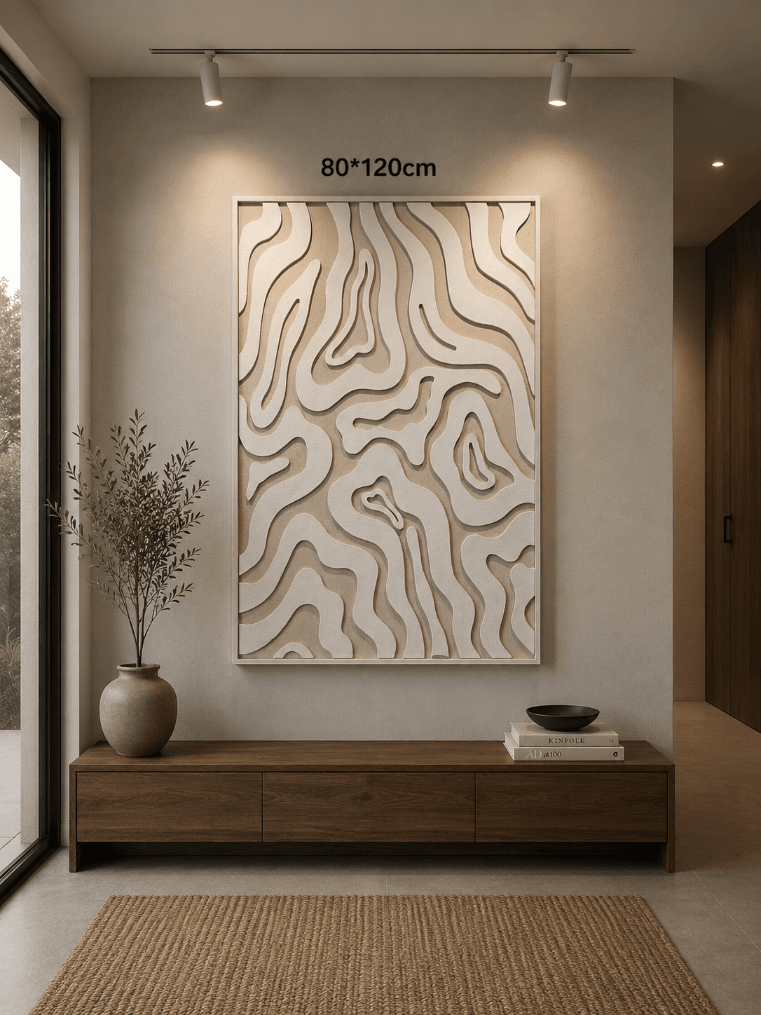 Framed Abstract Wavy Pattern Art 80-120cm