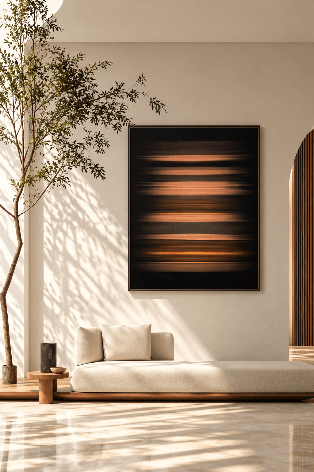 Framed Colorful Horizontal Stripes – 120x150 cm view 2