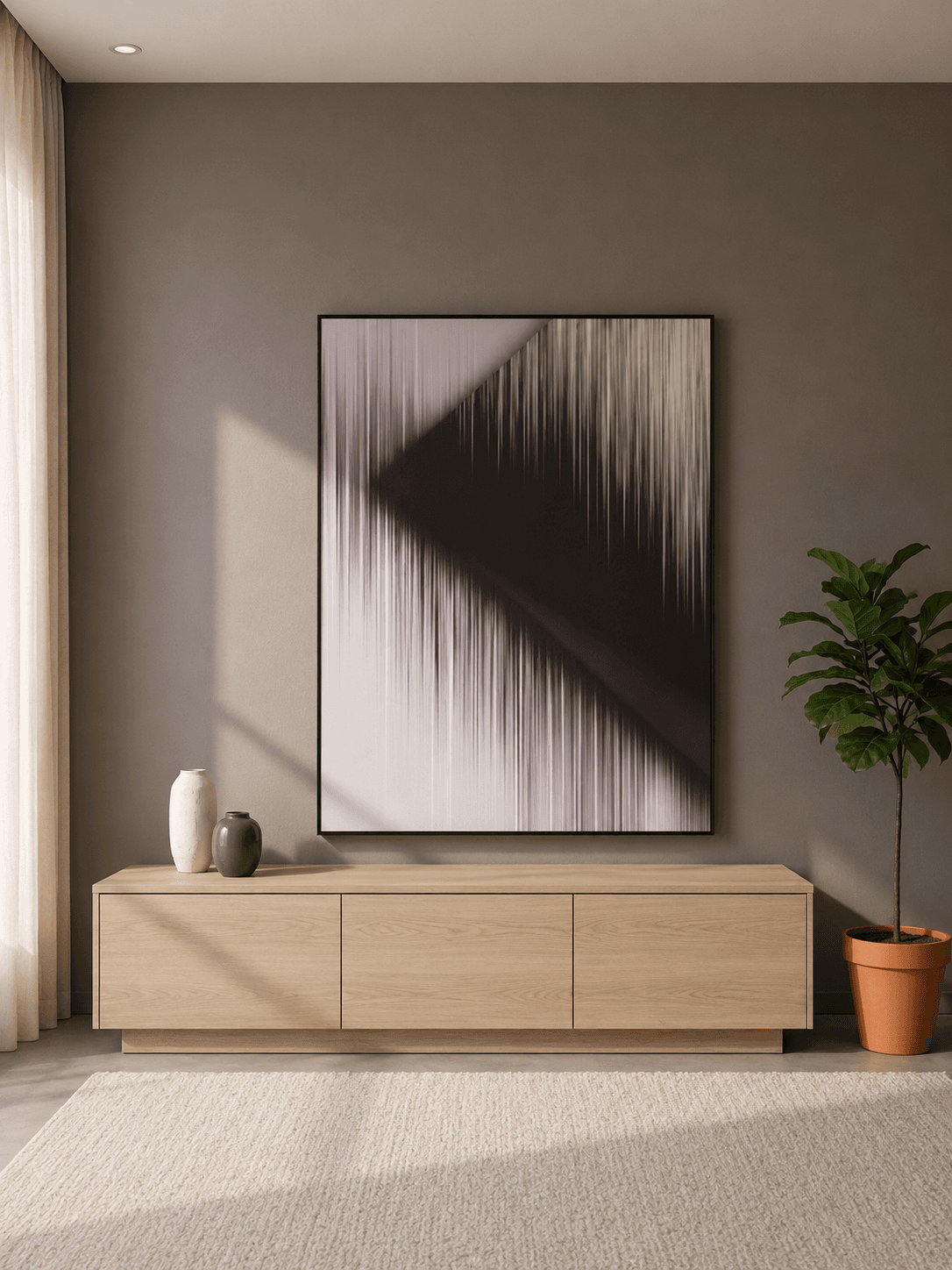 Framed B&W Gradient Abstract 120-150cm