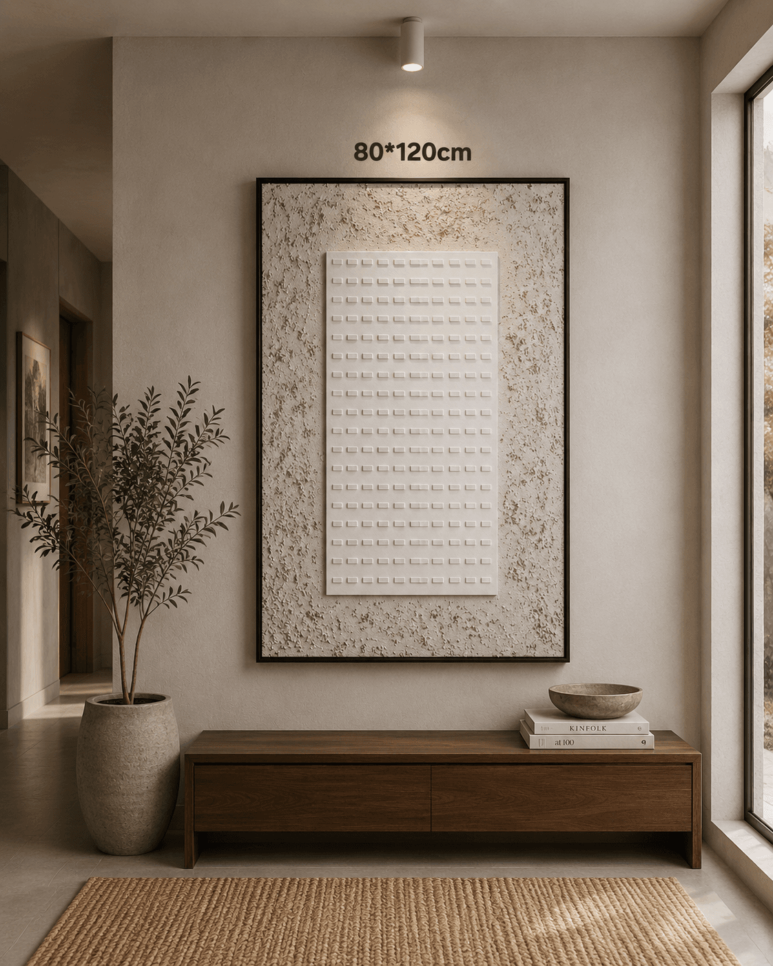 Framed B&W Textured Abstract Art 80-120cm