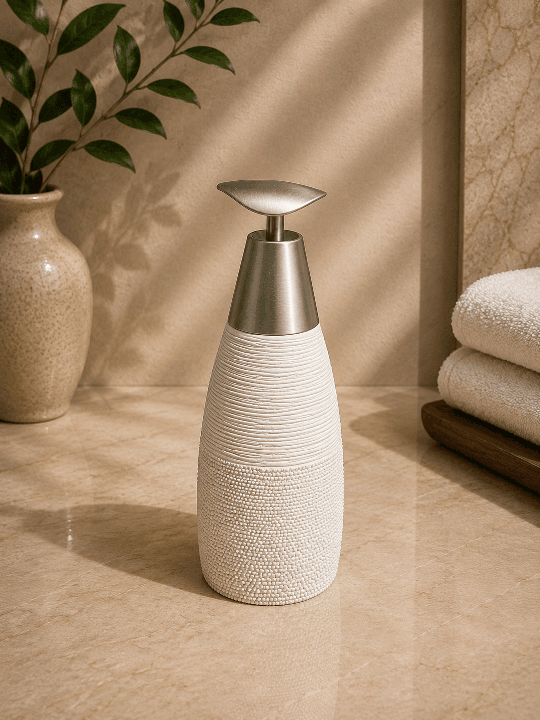 Pearl White Glass Soap Dispenser Duo