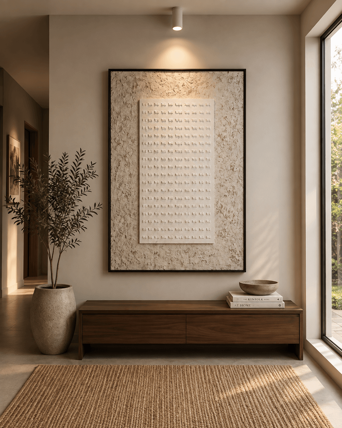 Framed B&W Textured Abstract Art 80-120cm view 2