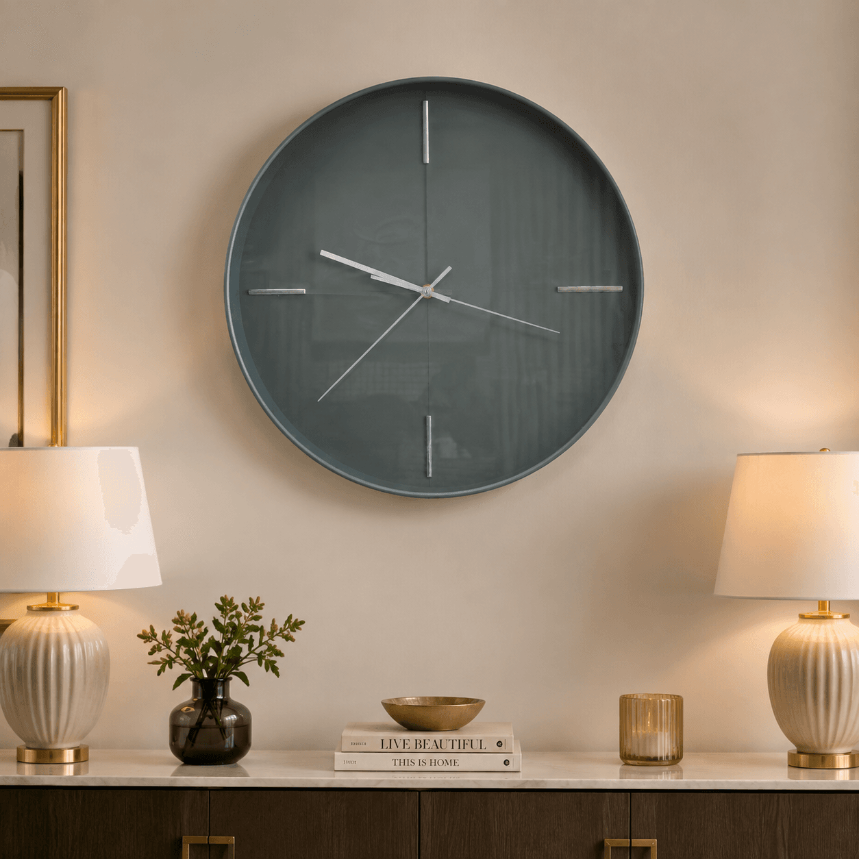 Slate Minimalist Wall Clock