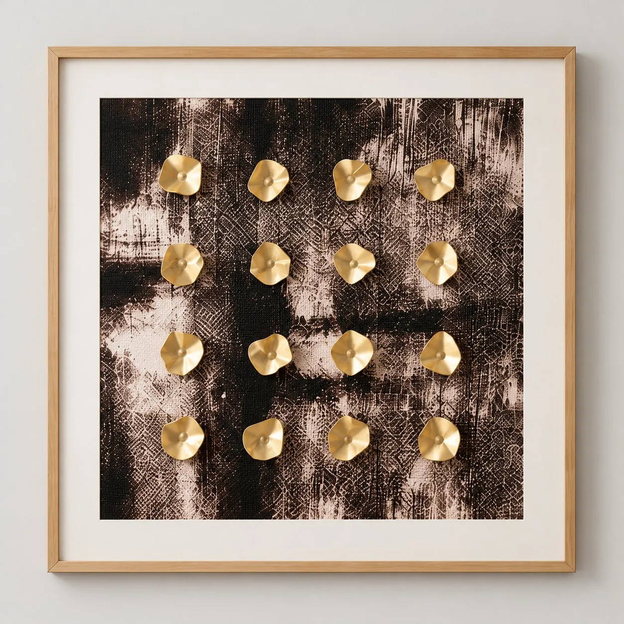 Straight-on studio view of the Framed Dark Botanical Art Print