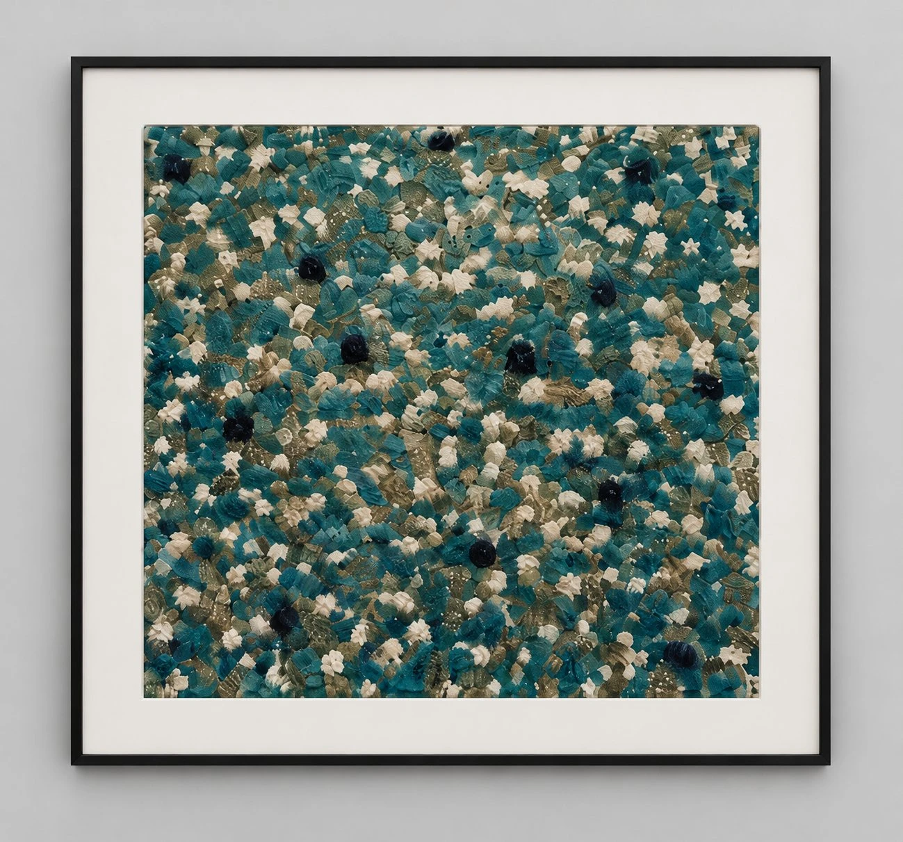 Straight-on studio view of the Framed Green Forest Art Print