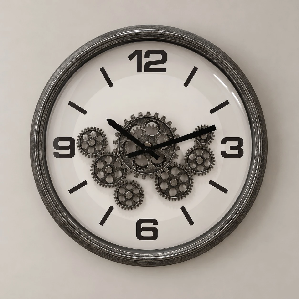 Vintage Gear Wall Clock Console - studio front view