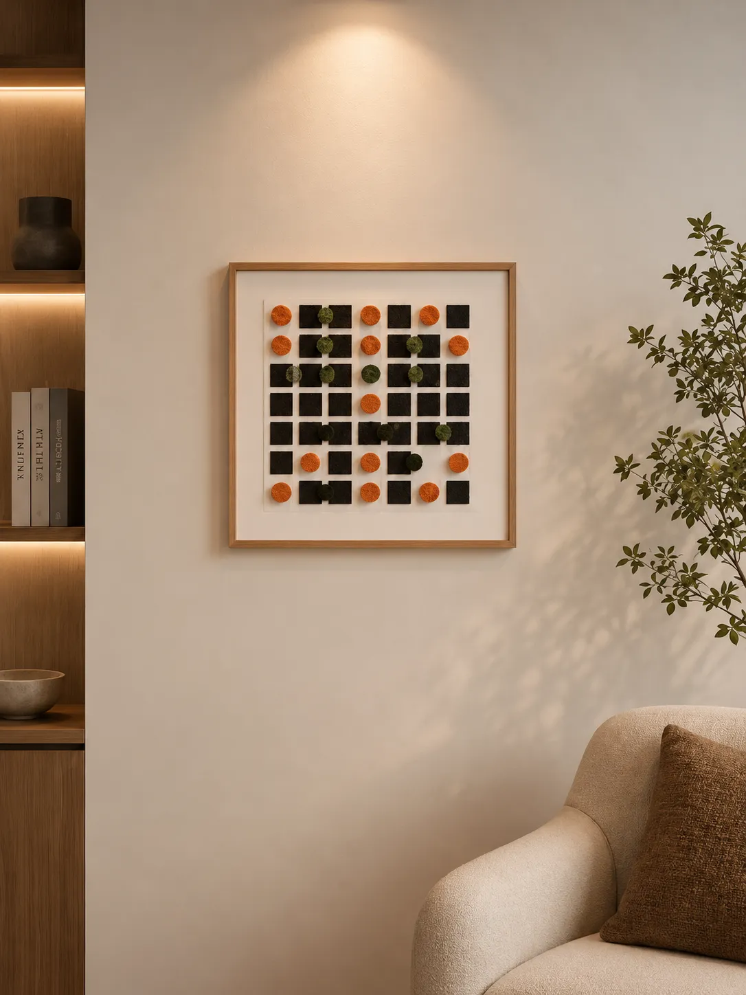 Framed Checkerboard Pattern – Graphic Art 40-40cm view 2