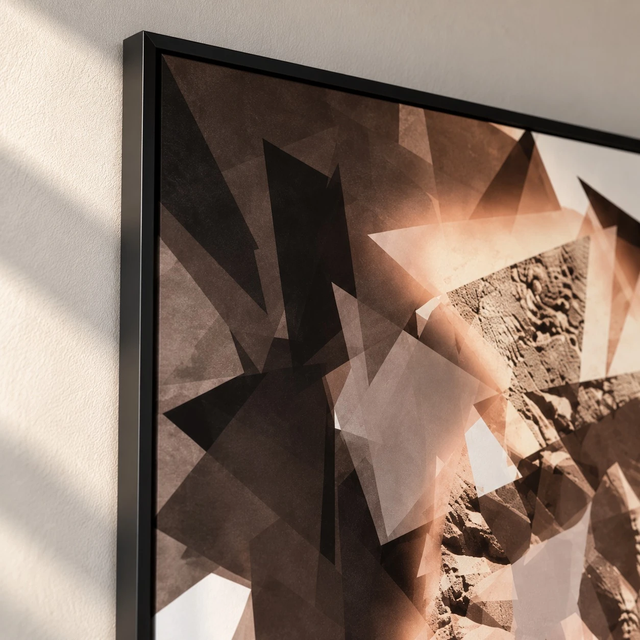 Framed abstract art 120x180 cm - frame corner detail