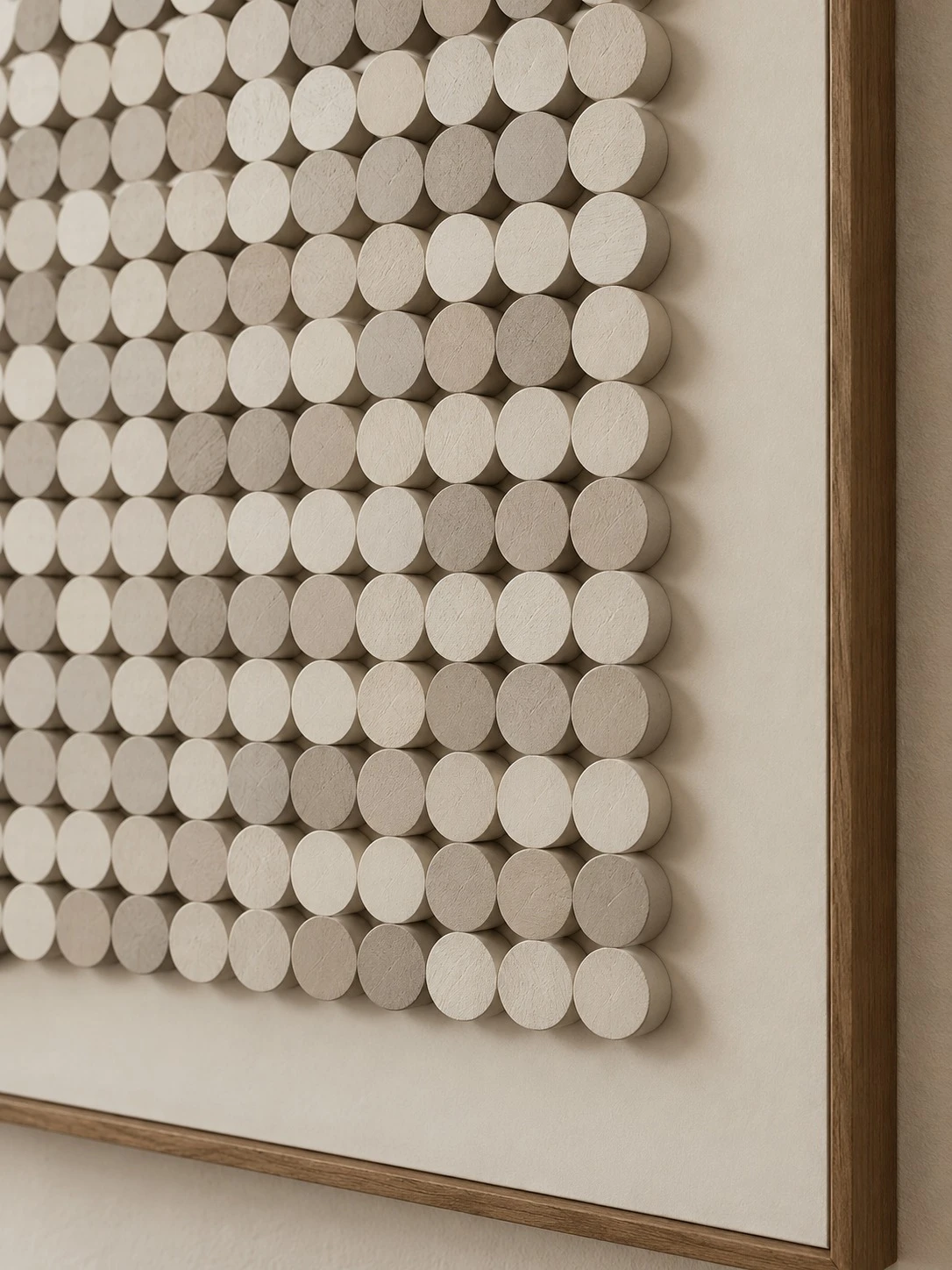 Framed Brown Wooden Square Pattern 70x100 cm - texture close-up