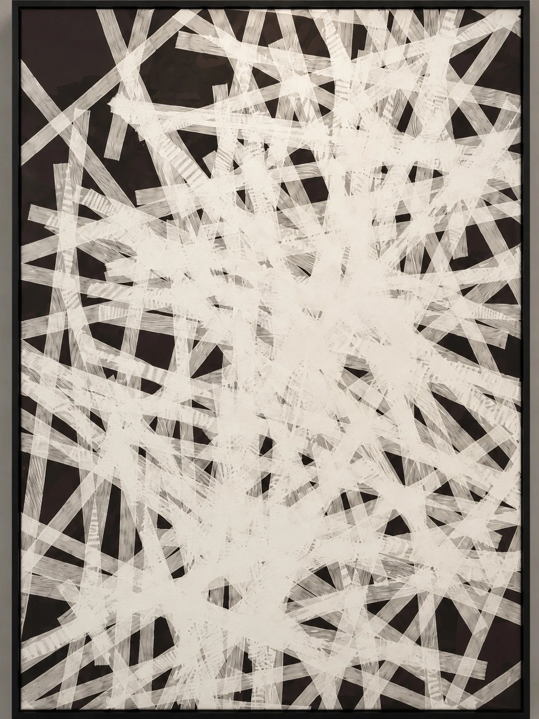 Framed B&W Abstract Mixed Media 120x180 cm - artwork detail