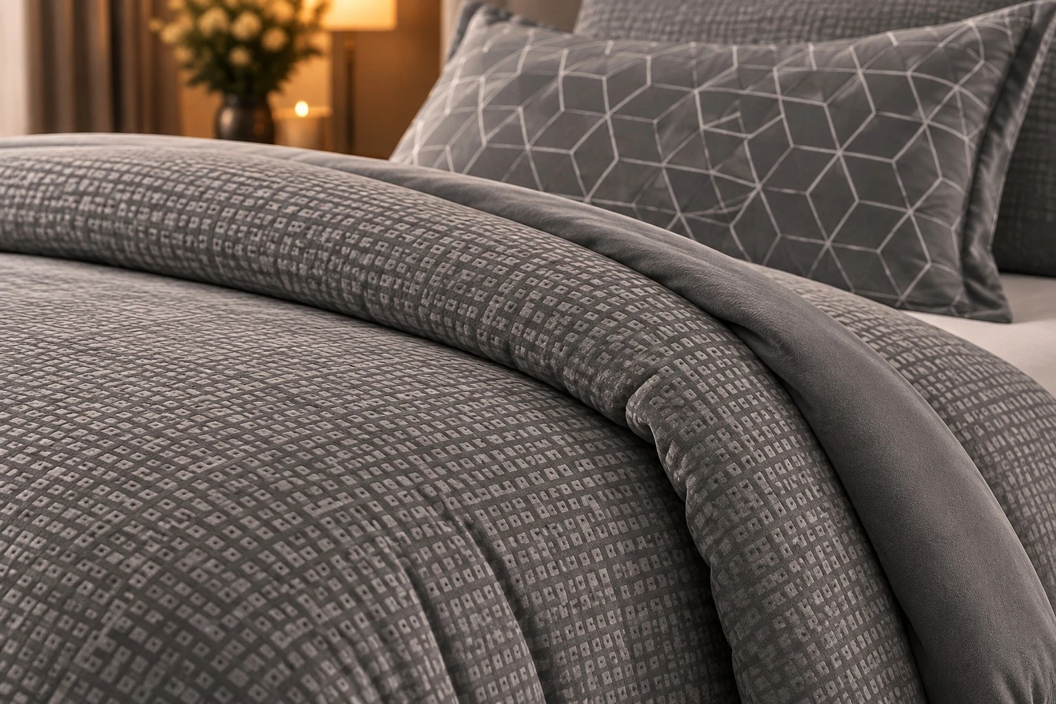 Graphite Comforter Set fabric detail