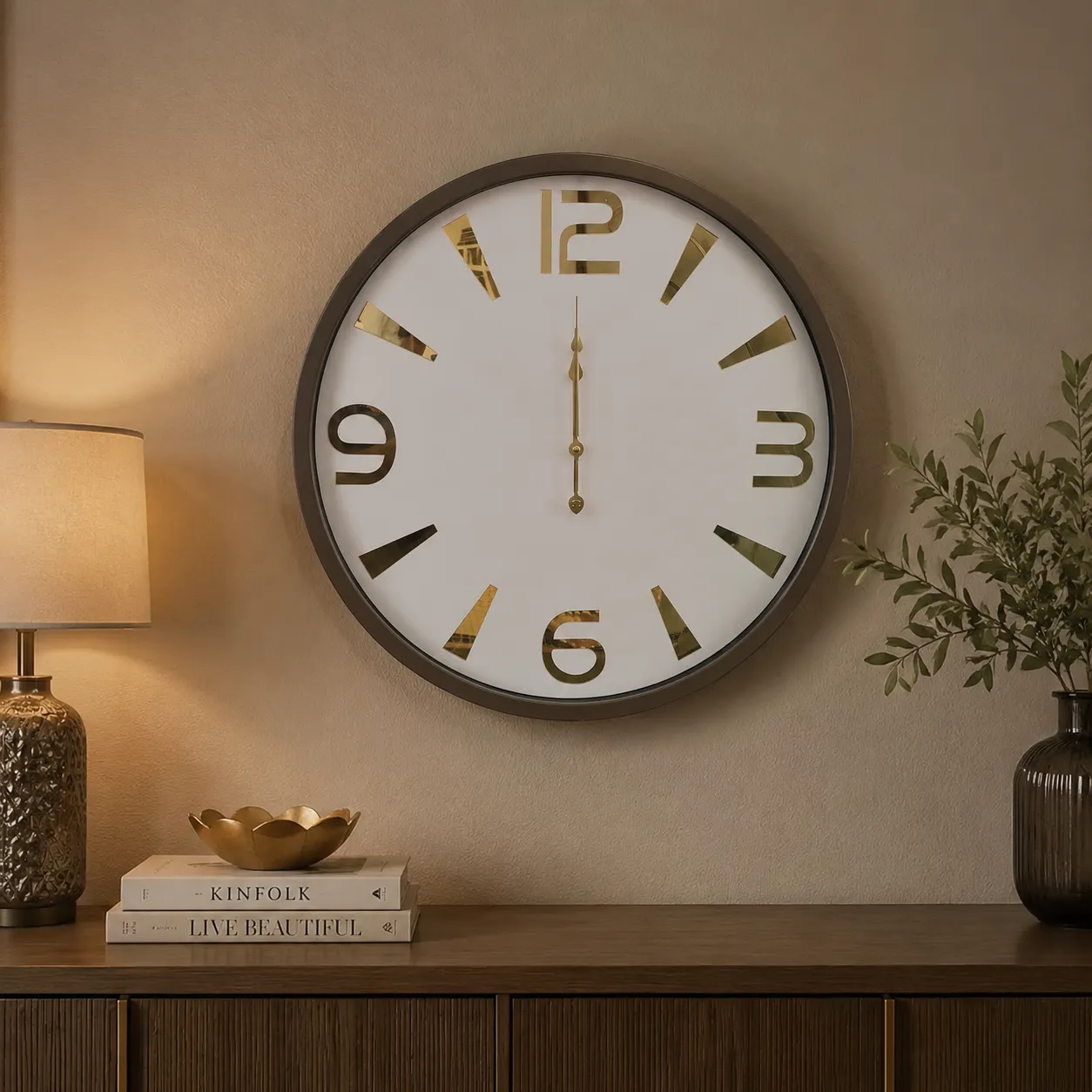 Oversized Numeral Wall Clock Console
