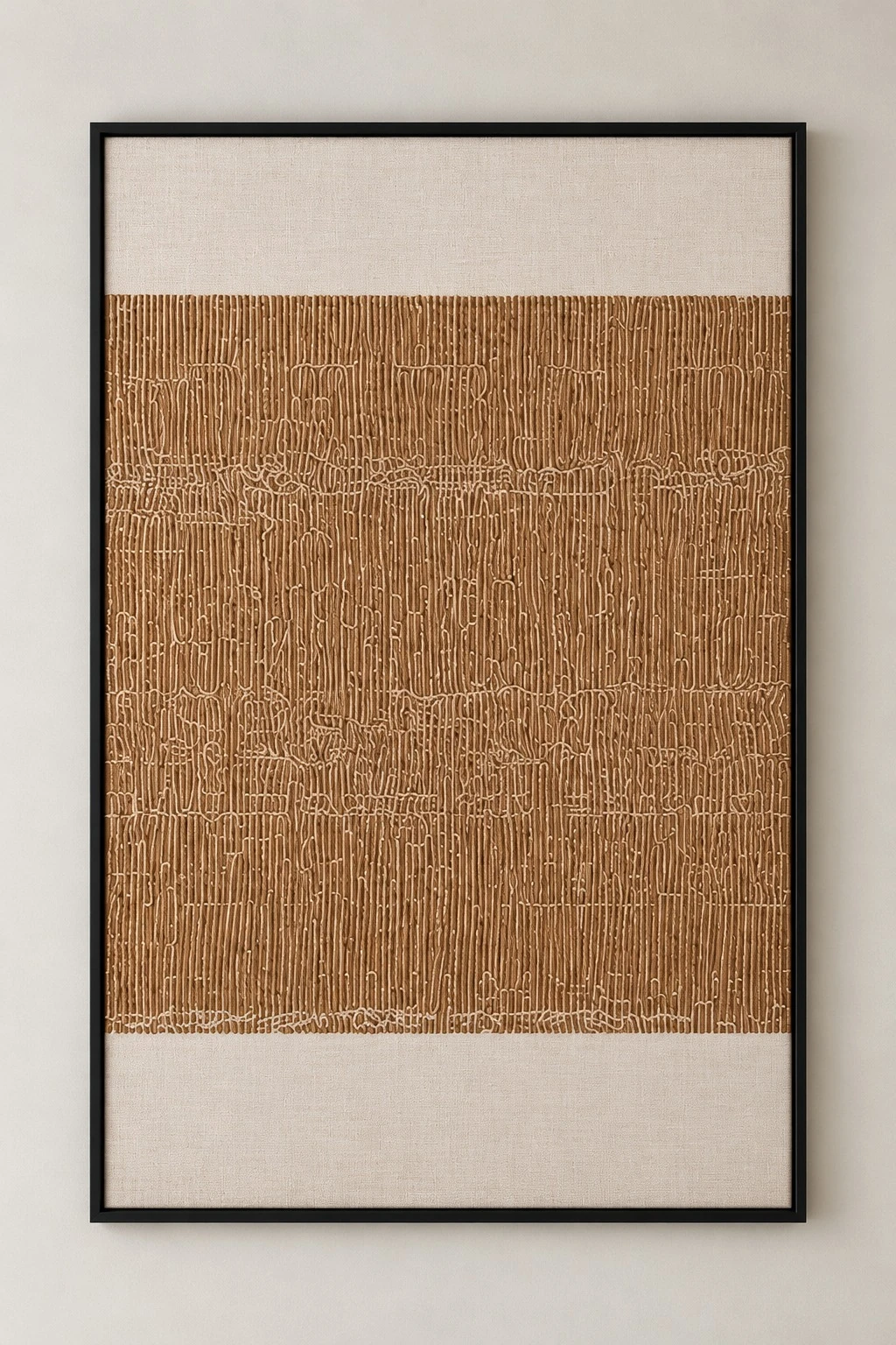 Framed Brown & Cream Abstract Art 80x120 cm - artwork detail