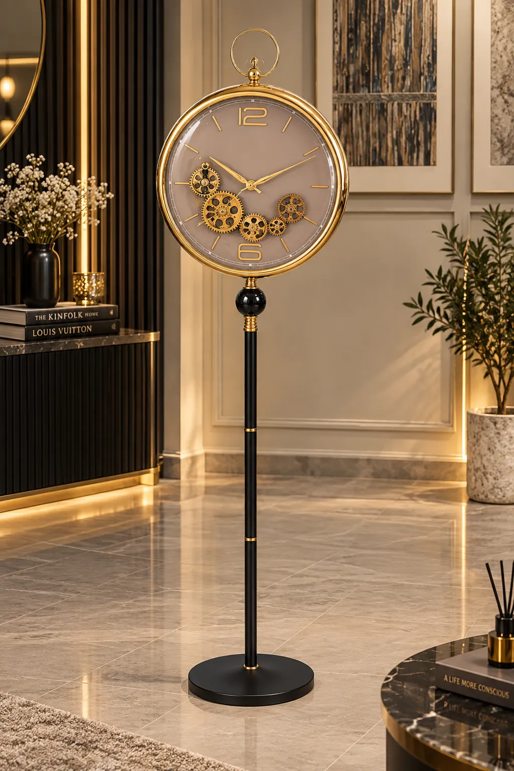 Blue Face Standing Clock