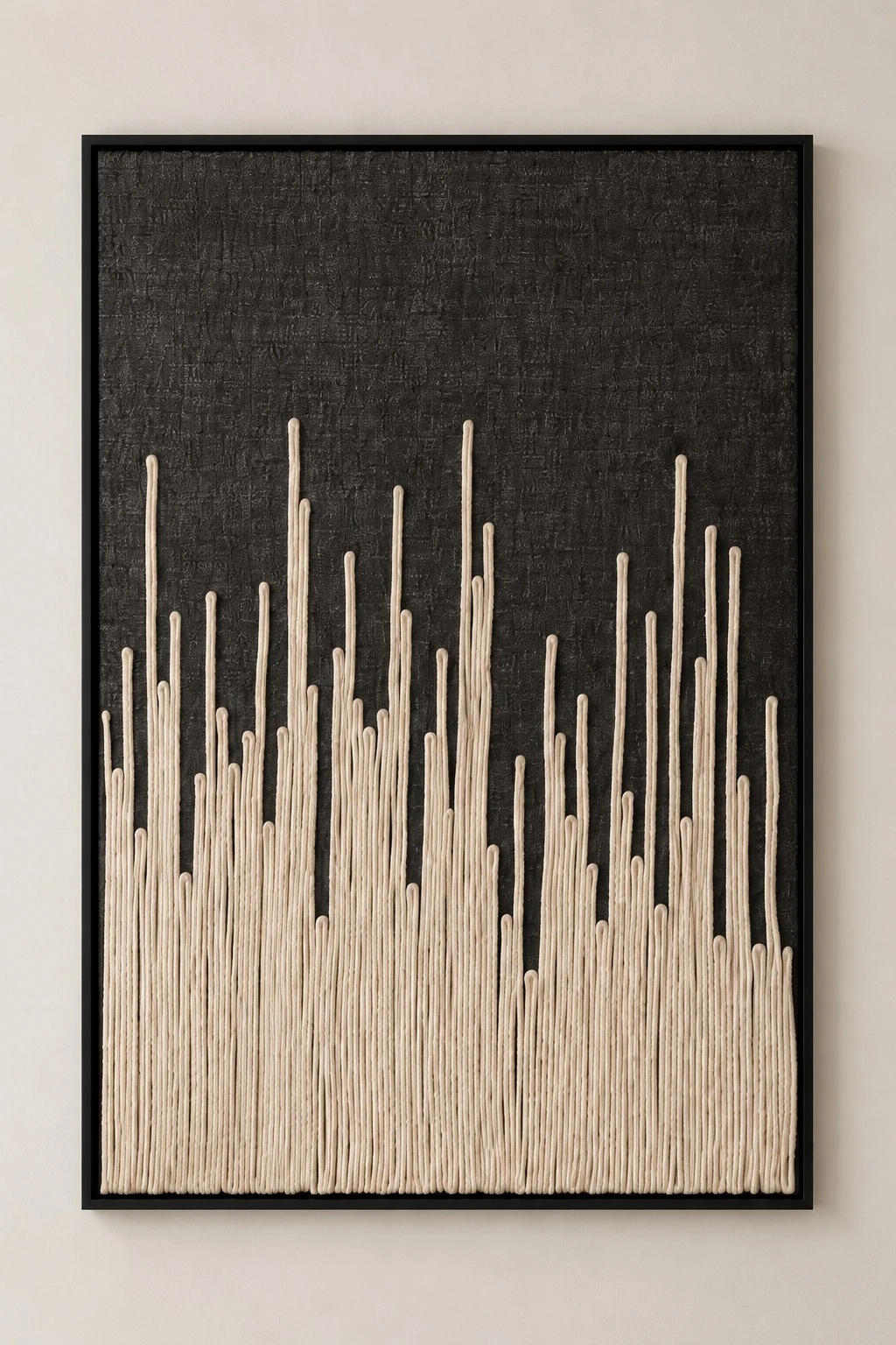 Framed Brown Grid Pattern Art 80x120 cm - artwork detail