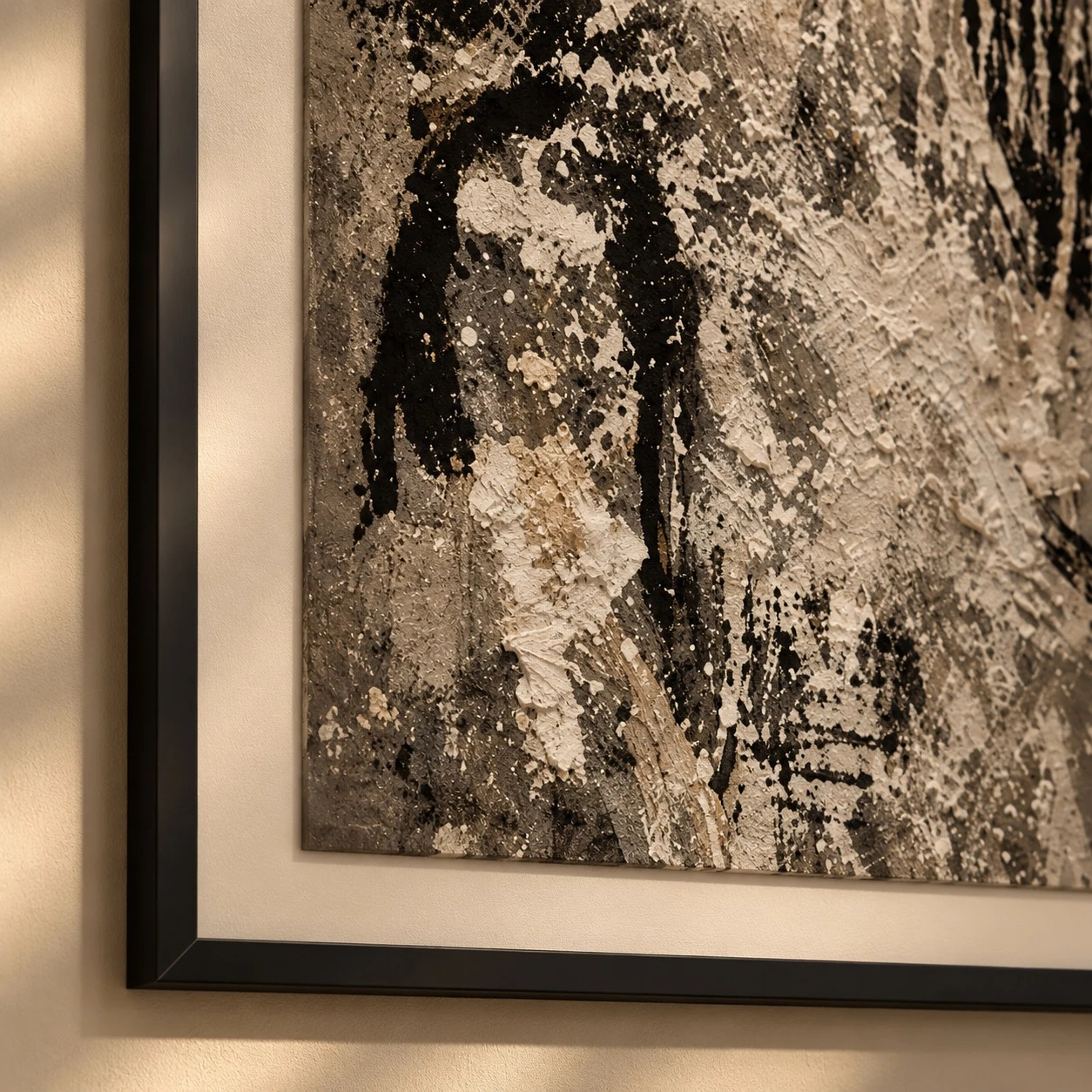 Framed sketch art print 80x120 cm - frame and mat corner detail