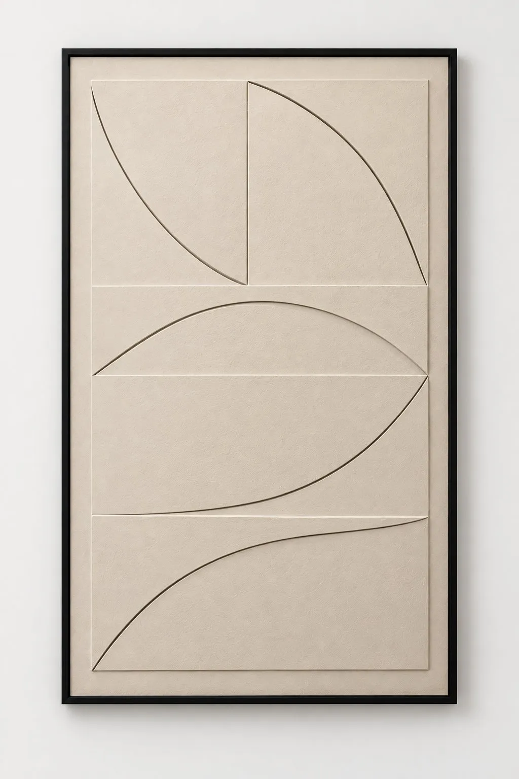 Straight-on studio view of the Framed Cream Botanical Art Print